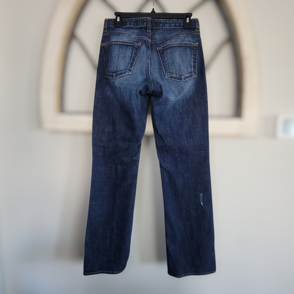 Gap Distressed Mid Rise Medium Wash Boot Cut Jeans, Sz 6 - Picture 4 of 4
